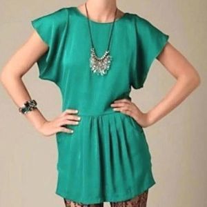 Free People Dynasty Mini Dress with Pockets in Emerald Green Size 4